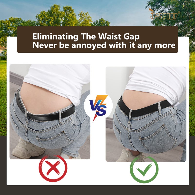JASGOOD No Show Women Stretch Belt Invisible Elastic Web Strap Belt with Flat Buckle for Jeans Pants Dresses - Image 4